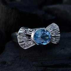 Isabelle Contemporary Blue Halo Ring