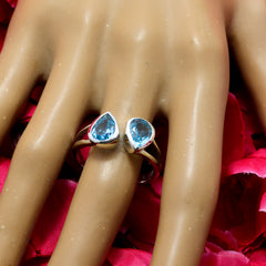 Alina Contemporary Blue Toi et Moi Ring
