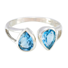 Alina Contemporary Blue Toi et Moi Ring Blue Topaz Blue