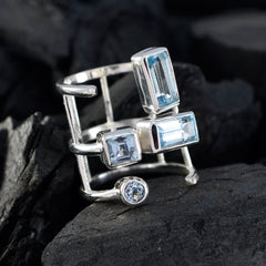 Ava Signet Blue quarter Ring