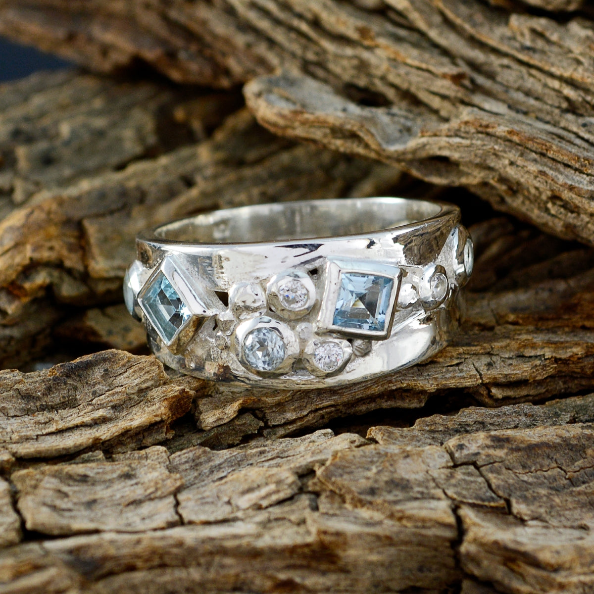 Angel Contemporary Blue Trilogy Ring