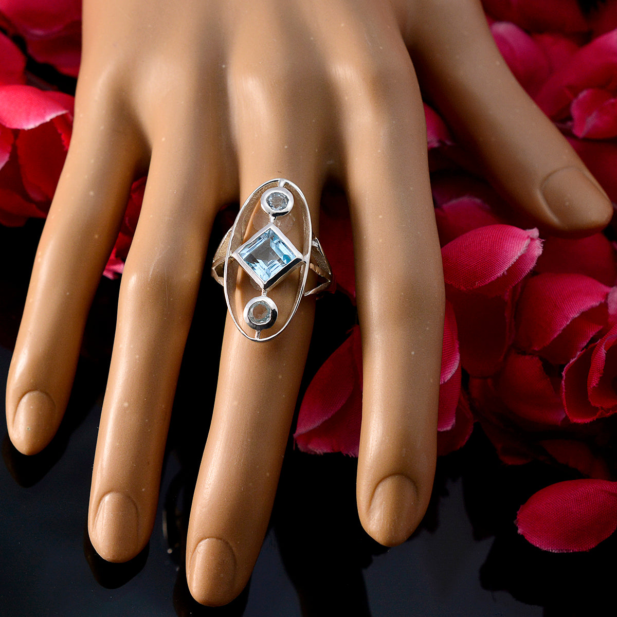 Leah Graceful Blue Trilogy Ring