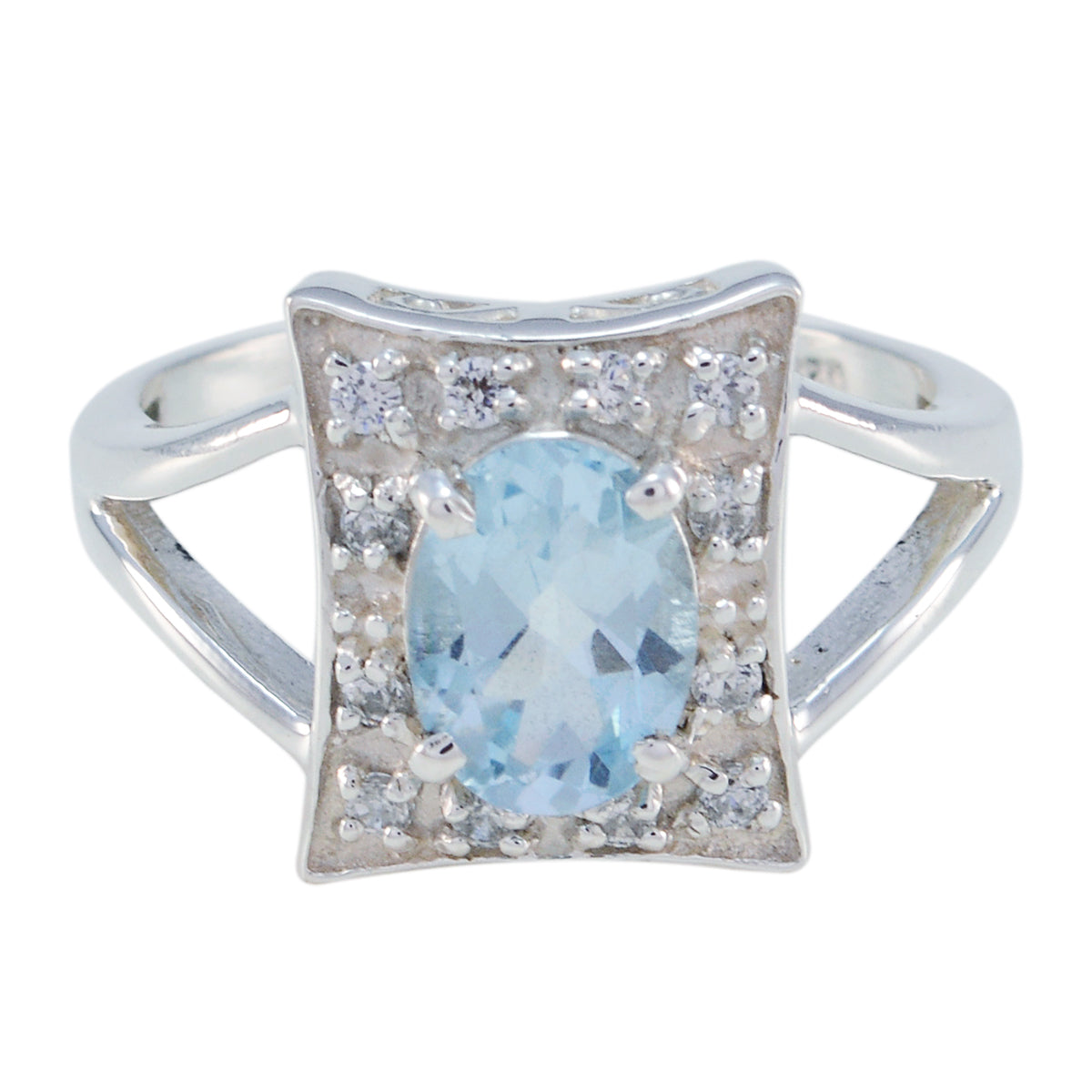 Bella Glamorous Blue Halo Ring
