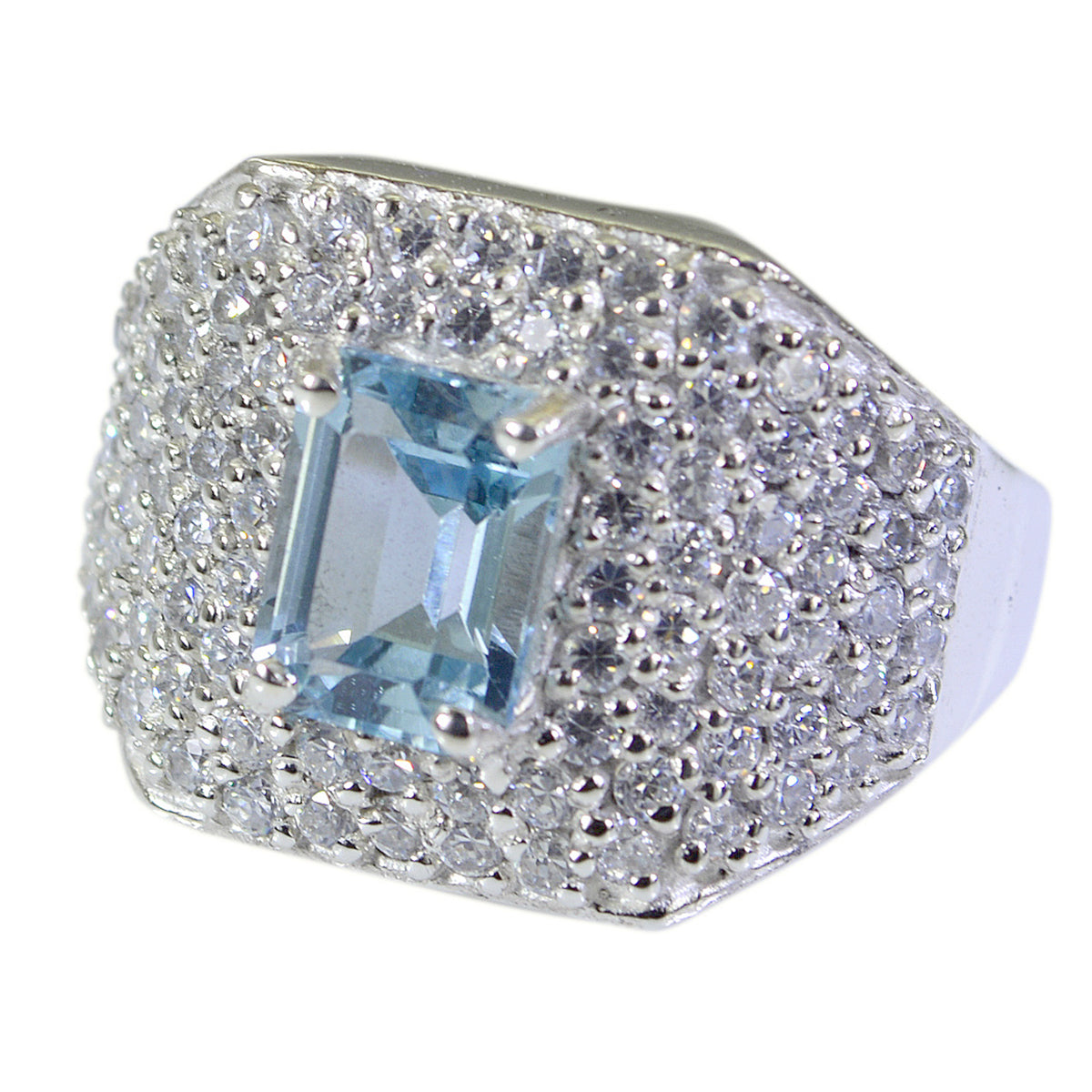 Isabella Modern Blue Halo Ring