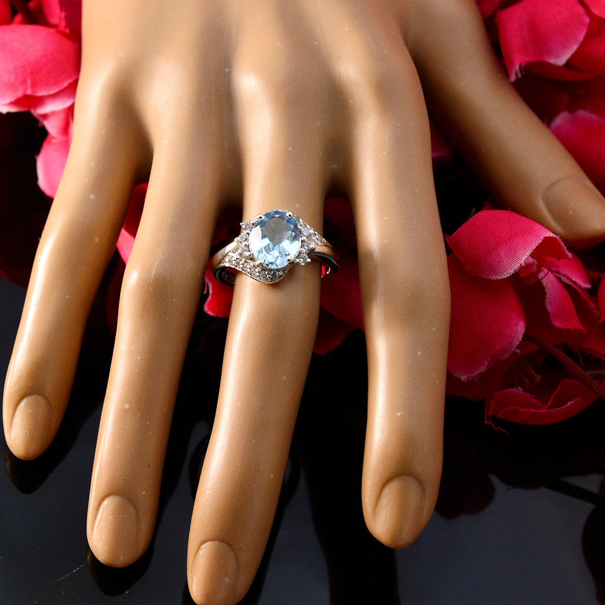 Bianca Cultural Blue Halo Ring