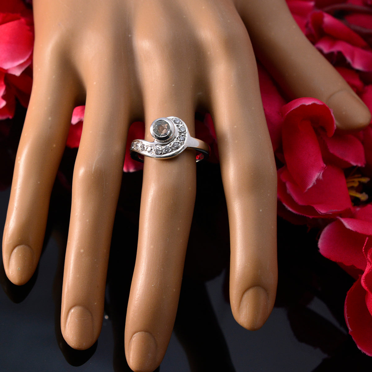 Amelia Cultural Blue Halo Ring