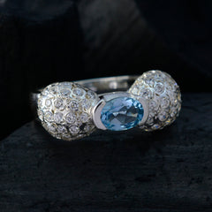 Abigail Artisan Blue Halo Ring