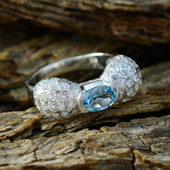 Abigail Artisan Blue Halo Ring