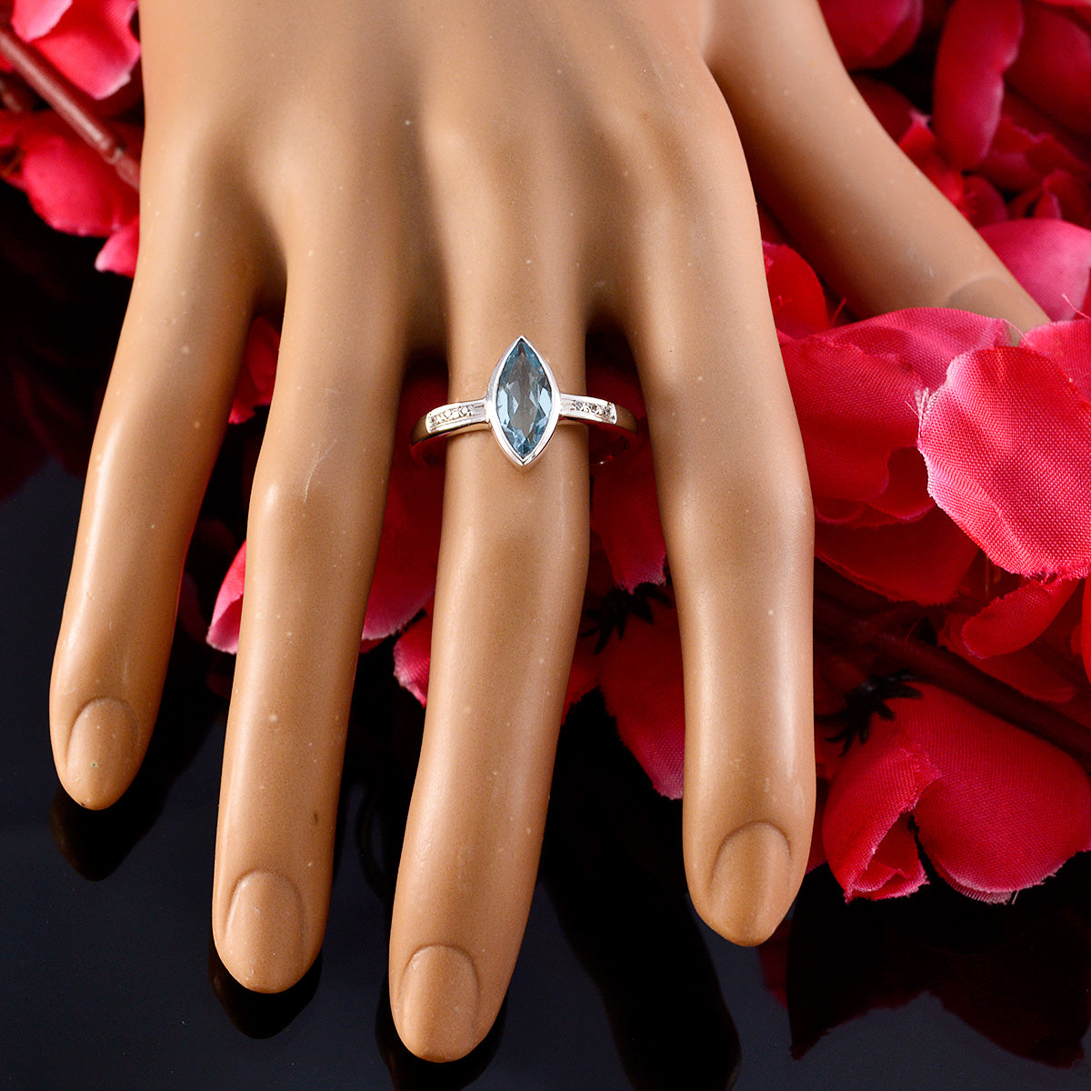Angel Feminine Blue Halo Ring