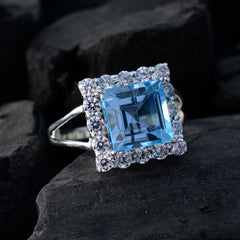 Aaliyah Sophisticated Blue Halo Ring
