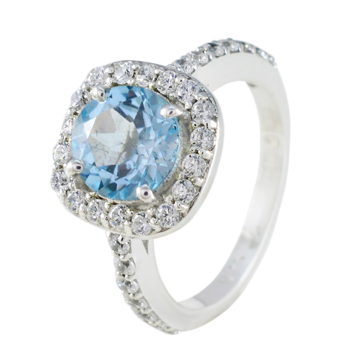 Ángeles Trendy Blue Halo Ring