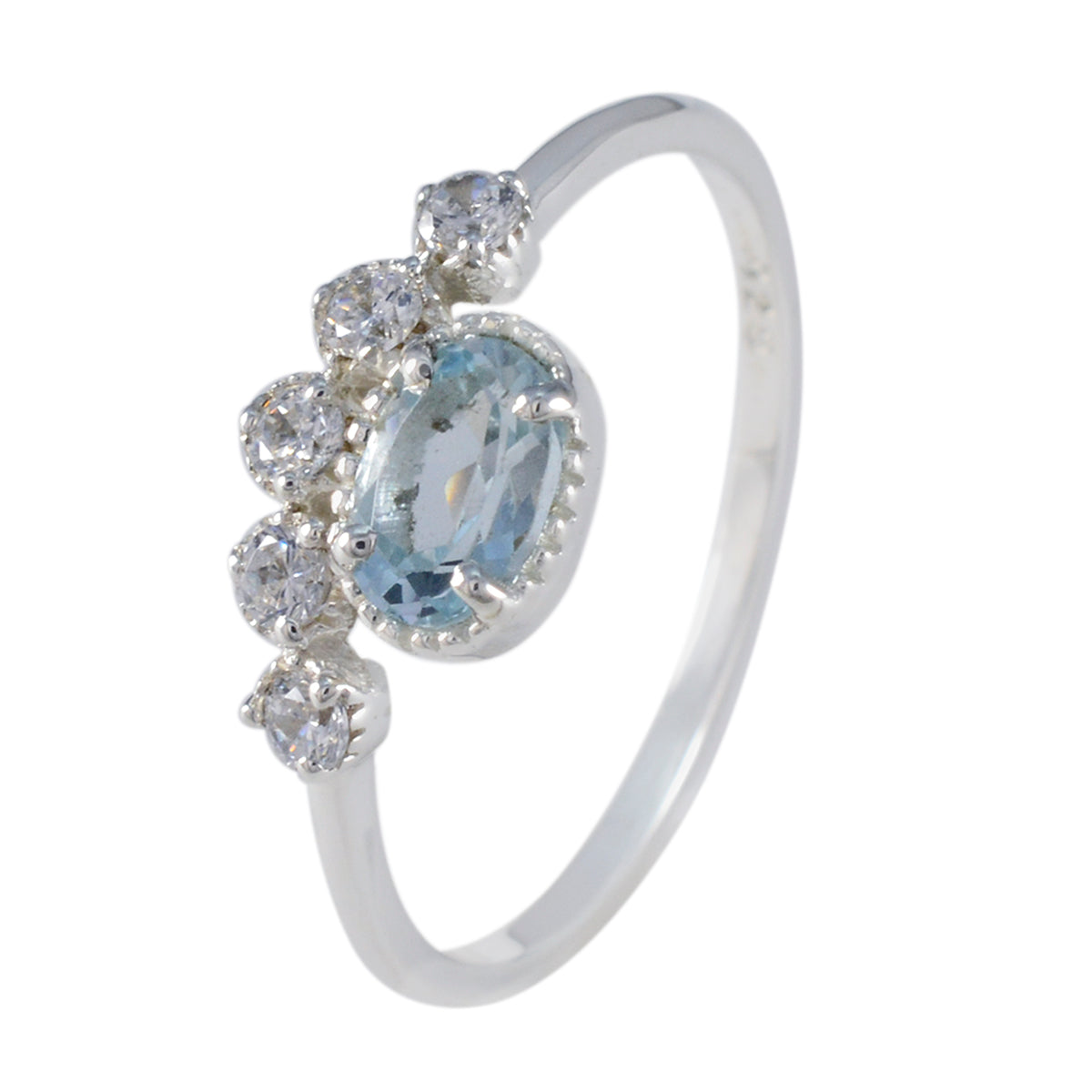 Hua Abstract Blue Halo Ring