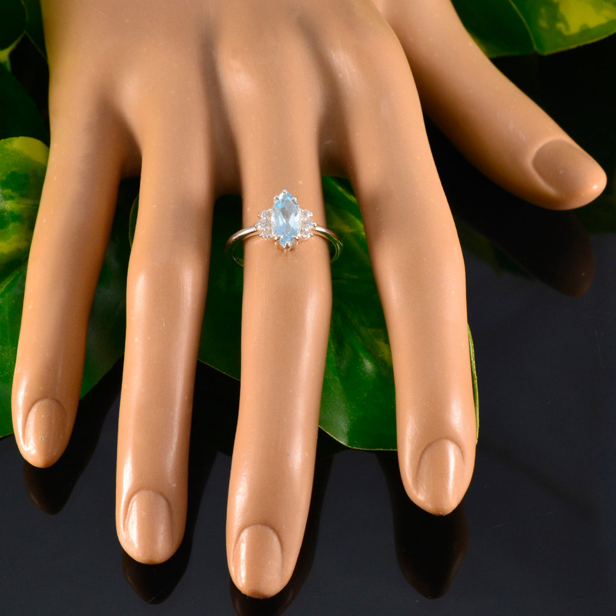 Emi Abstract Blue Halo Ring