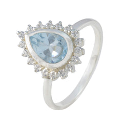 Hye-jin Sophisticated Blue Halo Ring