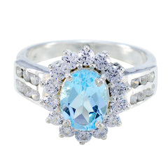 Scarlett Trendy Blue Halo Ring Blue Topaz Blue