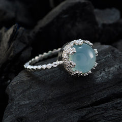 María Contemporary Blue Solitaire Ring