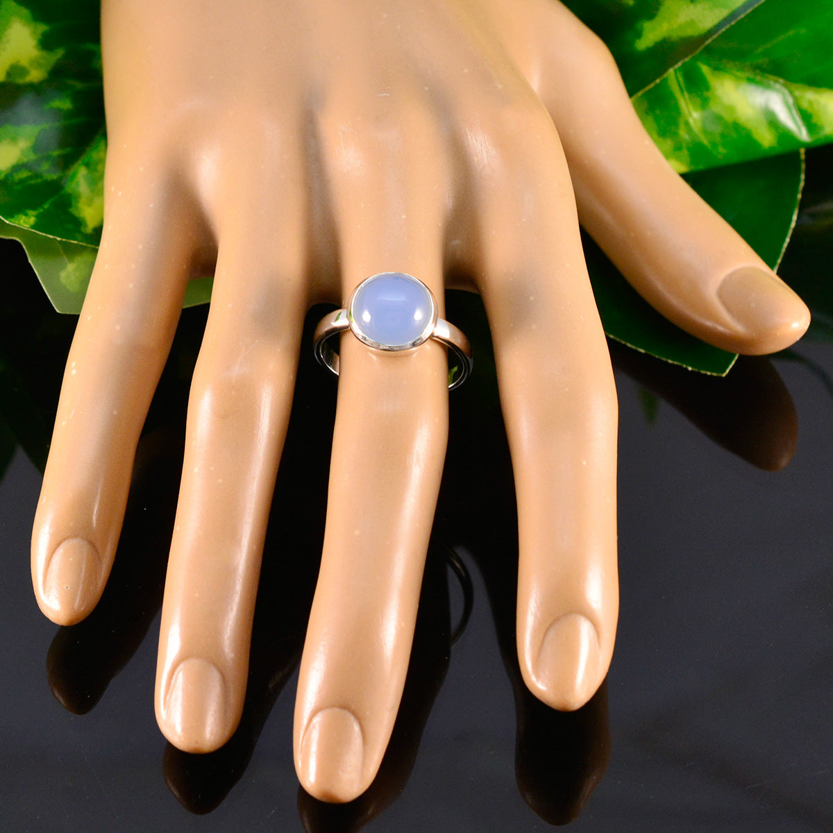 Emma Modern Aqua Solitaire Ring