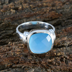 Lourdes Modern Aqua Solitaire Ring
