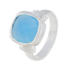 Lourdes Modern Aqua Solitaire Ring