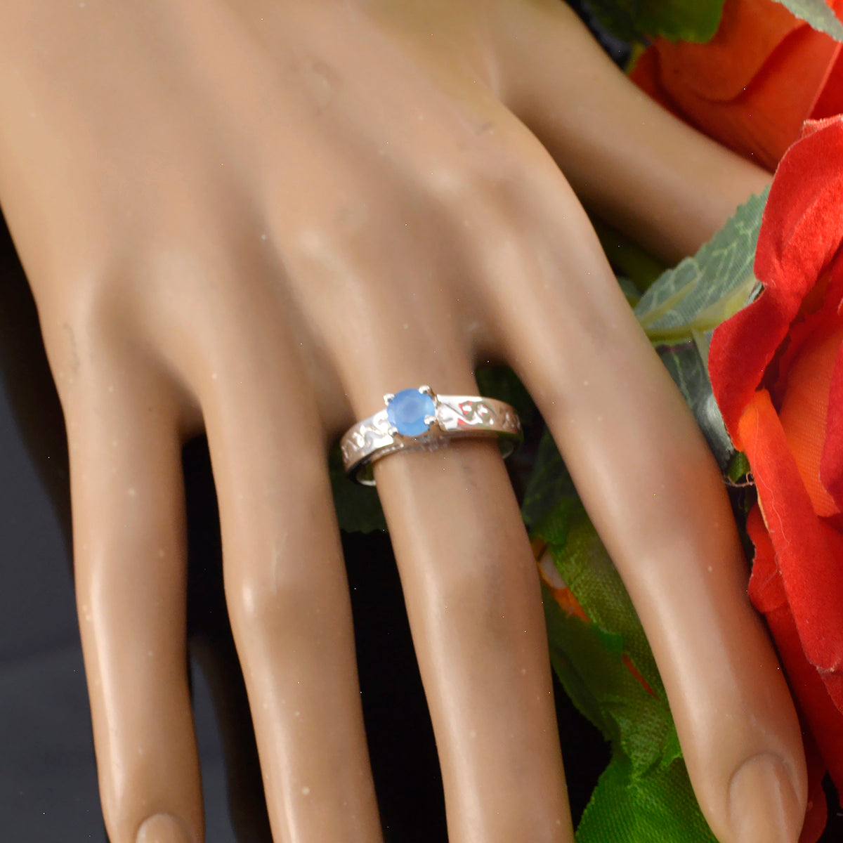 Claire Abstract Blue Solitaire Ring