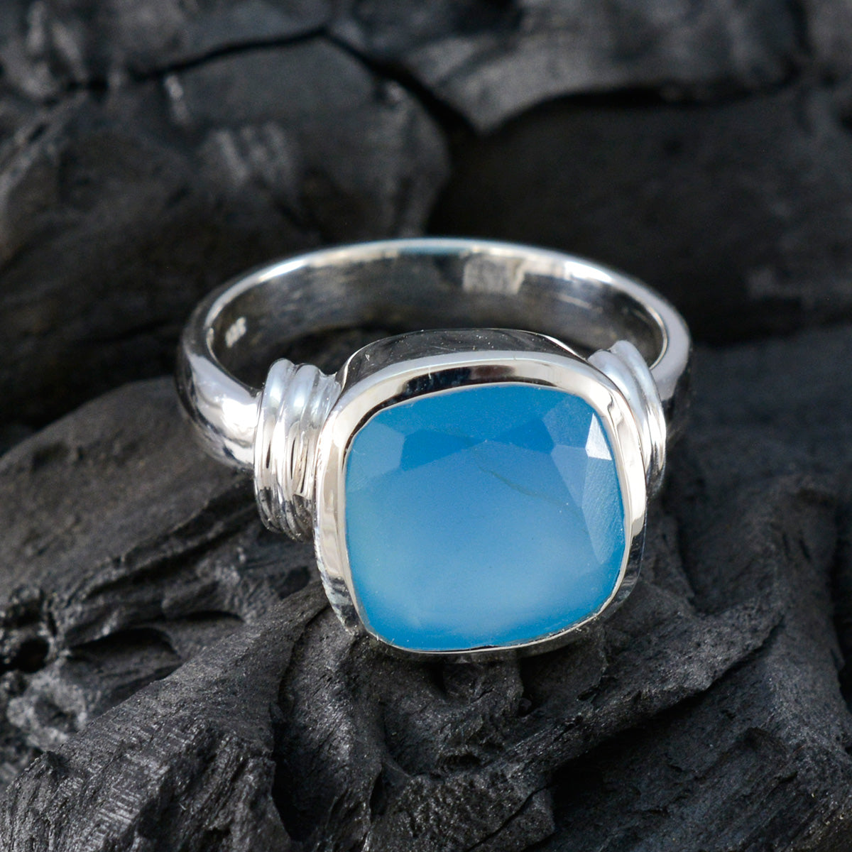 Elena Armor Blue Solitaire Ring