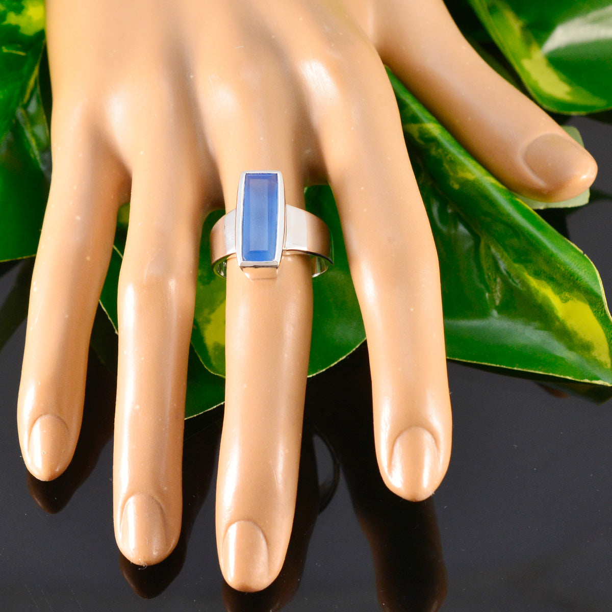 Genesis Abstract Aqua Solitaire Ring