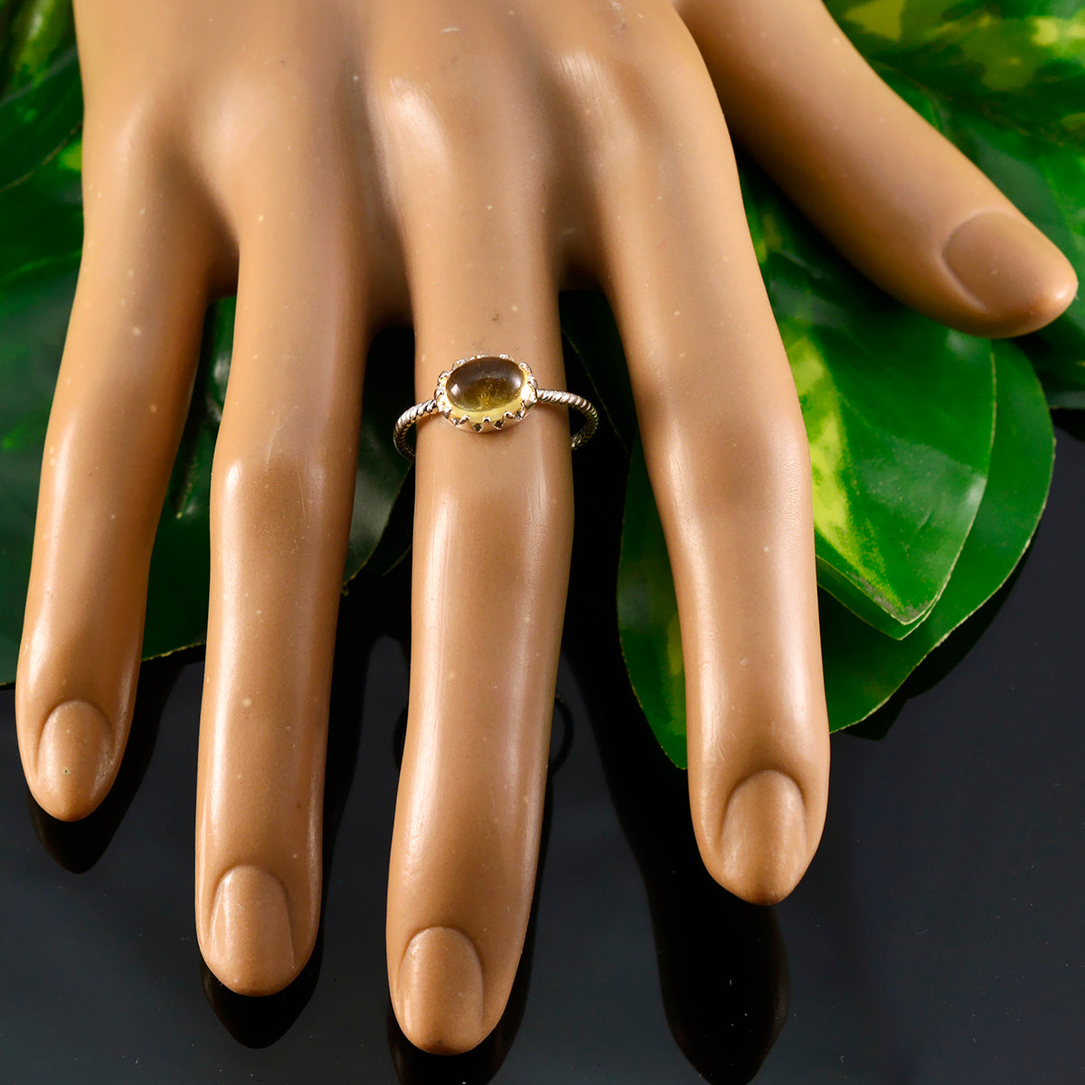 Kristine Twist Yellow Solitaire Ring