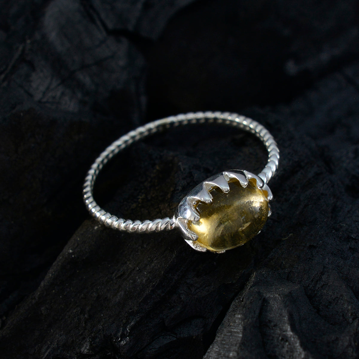 Kristine Twist Yellow Solitaire Ring