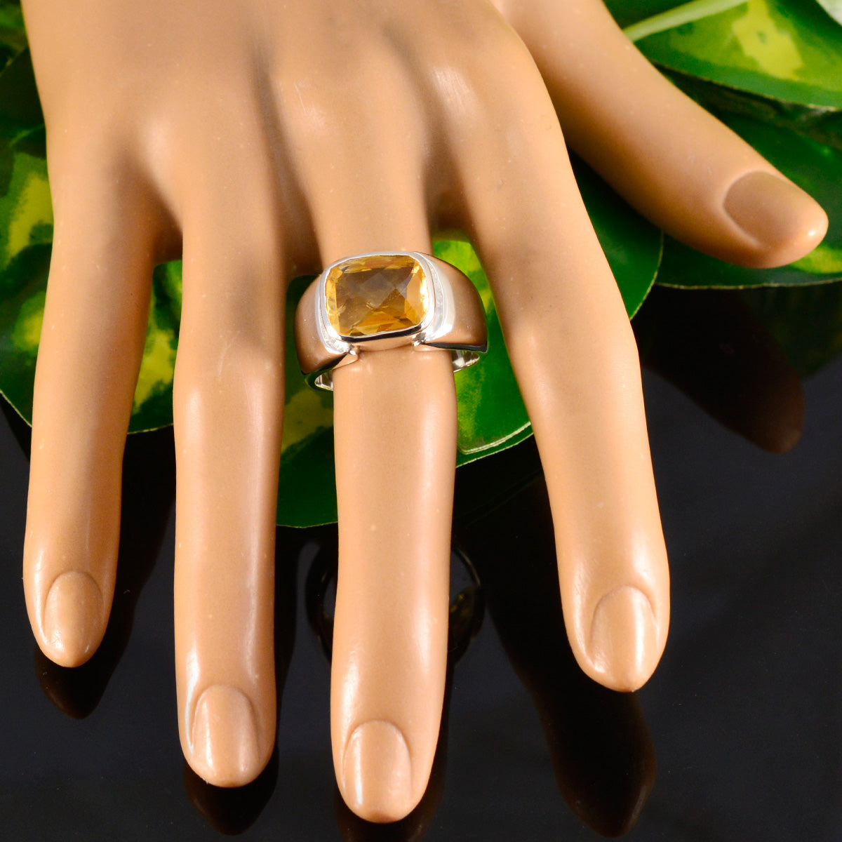 Nisa Modern Yellow Solitaire Ring