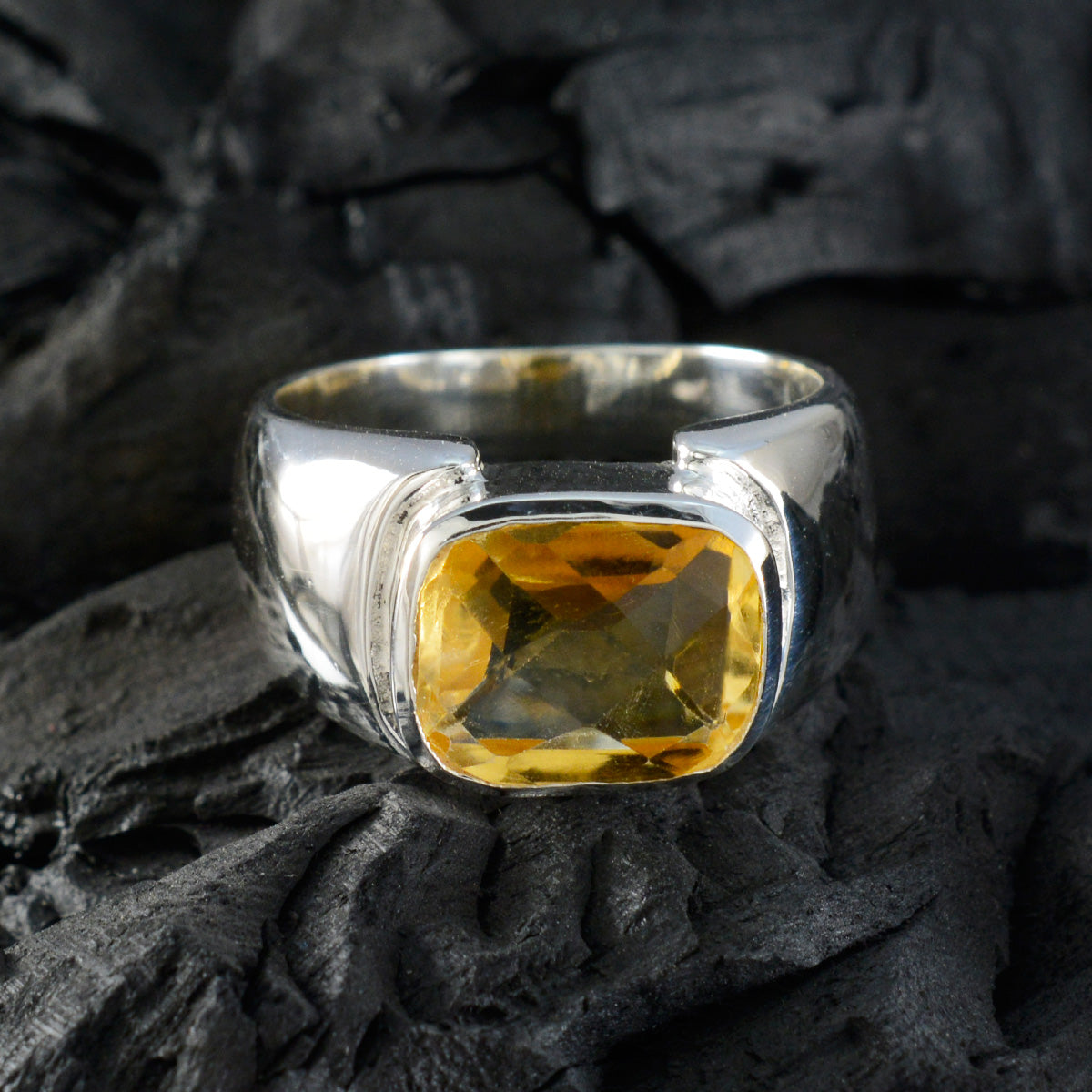 Nisa Modern Yellow Solitaire Ring