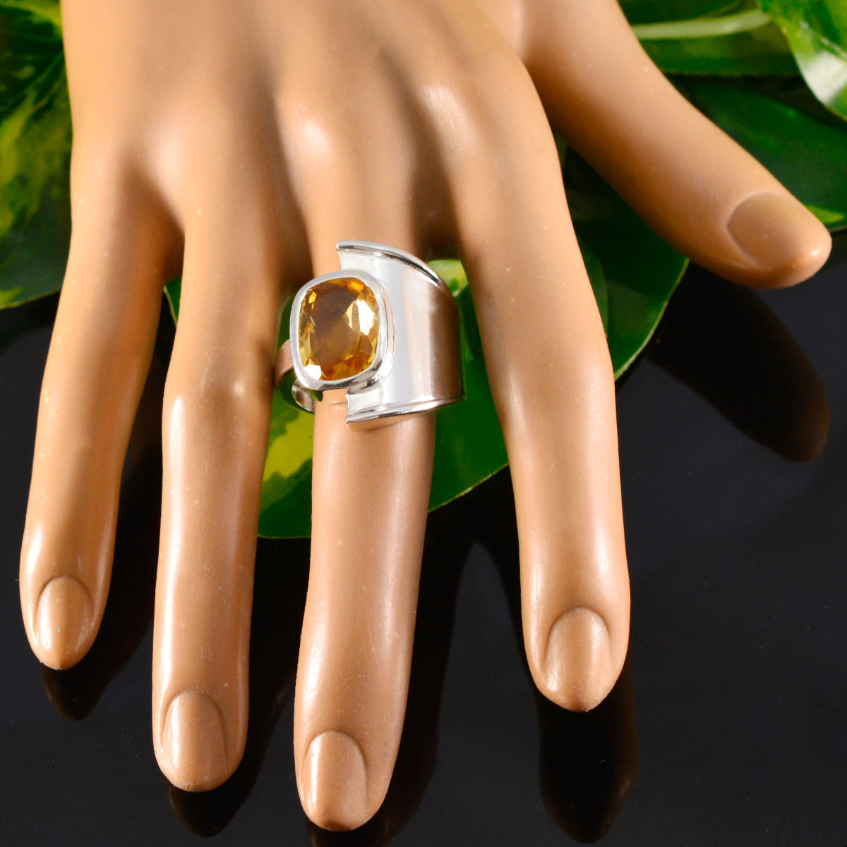 Savannah Abstract Yellow Solitaire Ring