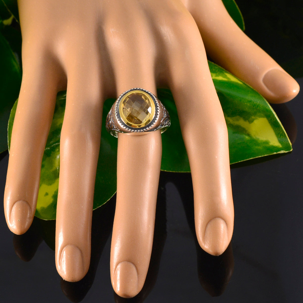 Ida Filigree Yellow Solitaire Ring