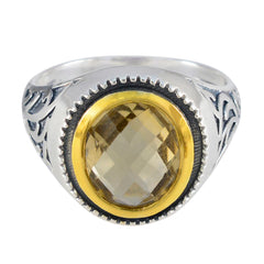 Ida Filigree Yellow Solitaire Ring Citrine Yellow