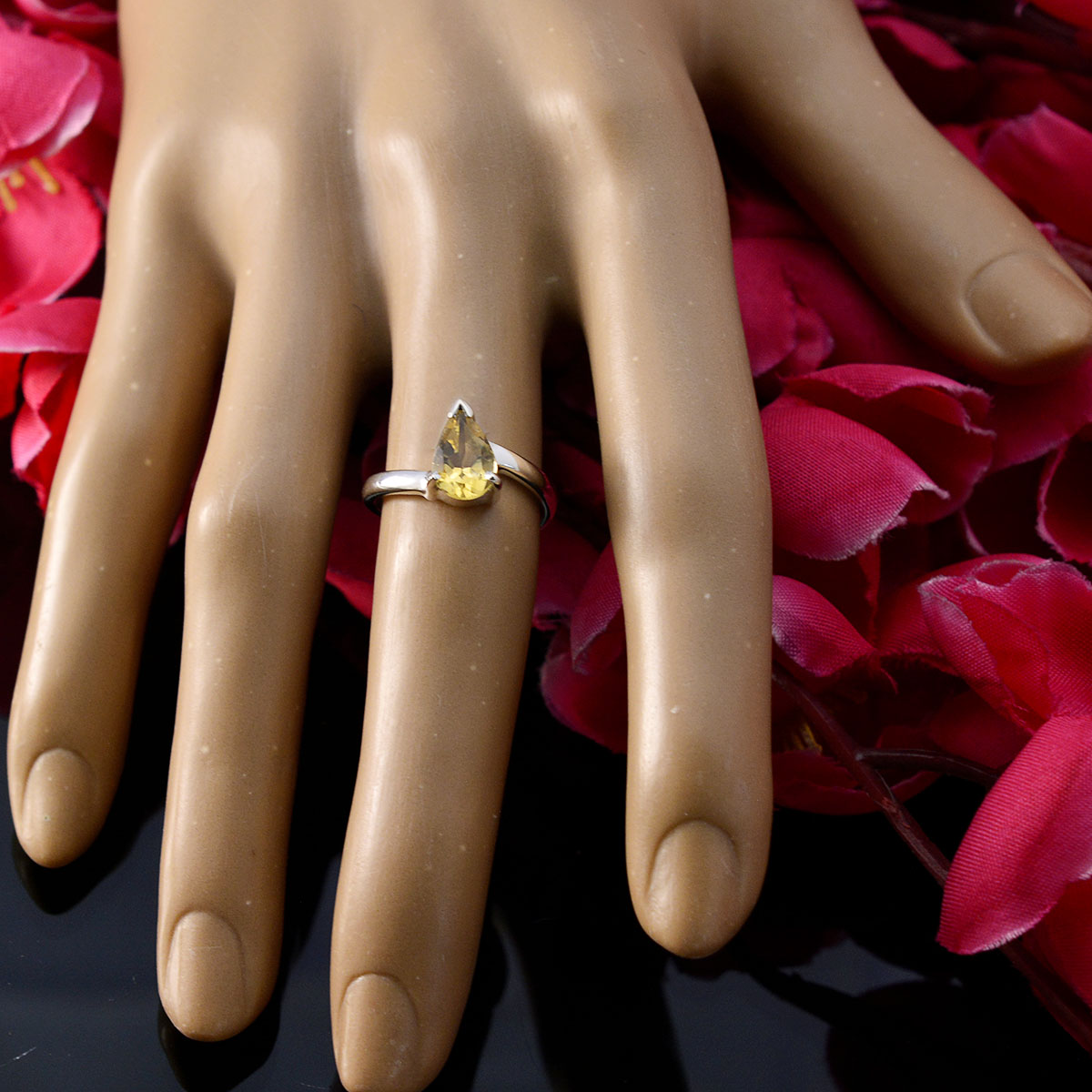 Yuki Sophisticated Yellow Solitaire Ring