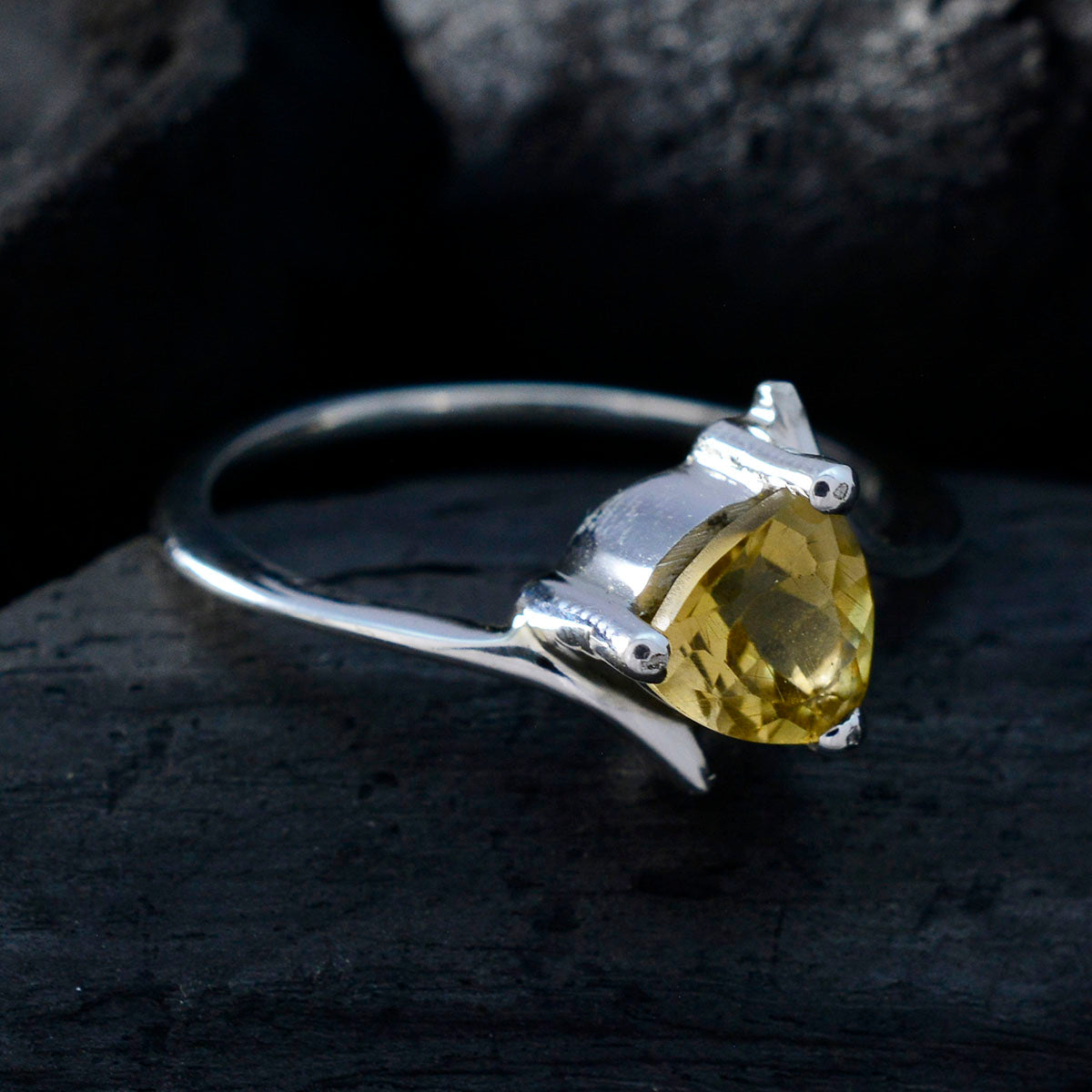 Riya Ethnic Yellow Solitaire Ring