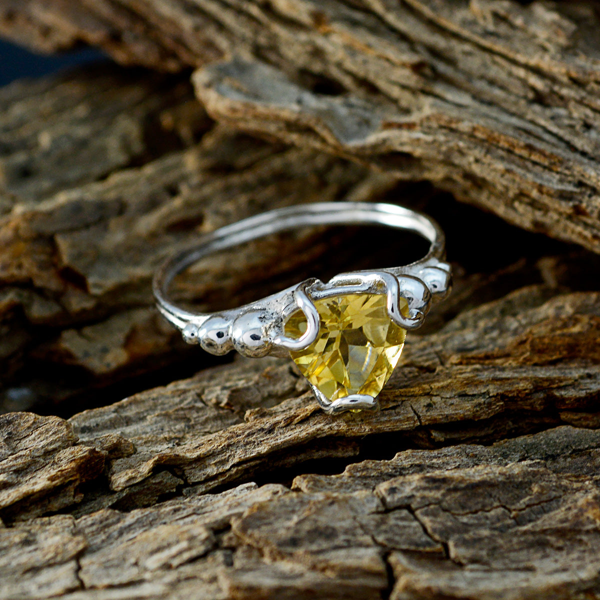 Constanza Rope-Wire Yellow Solitaire Ring