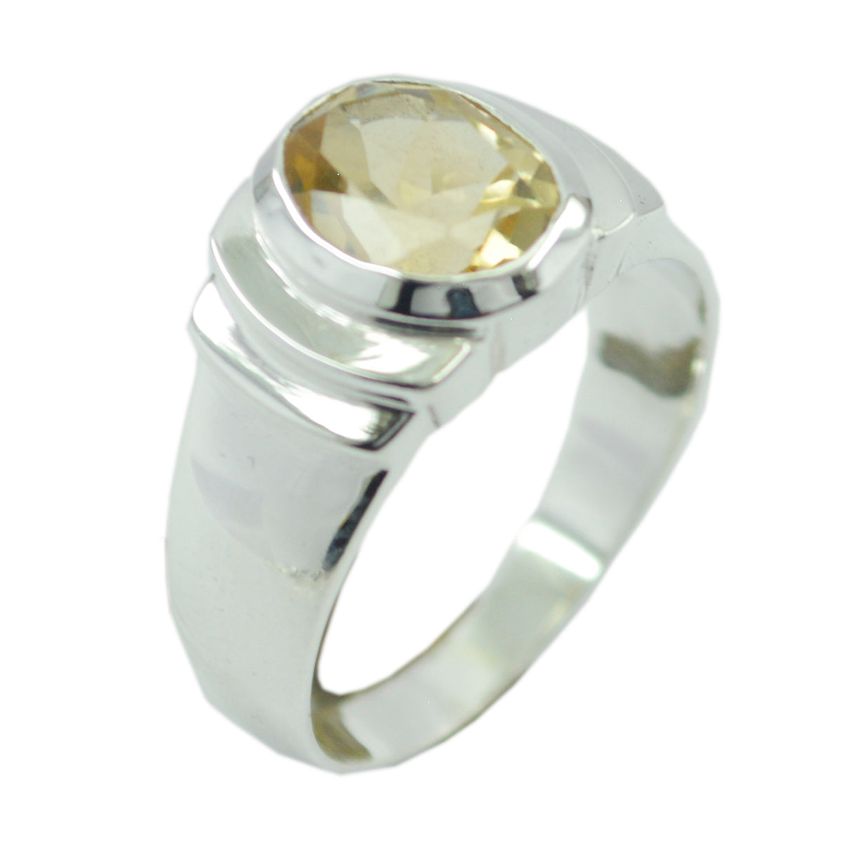 Kristine Engagement Yellow Solitaire Ring Citrine Yellow