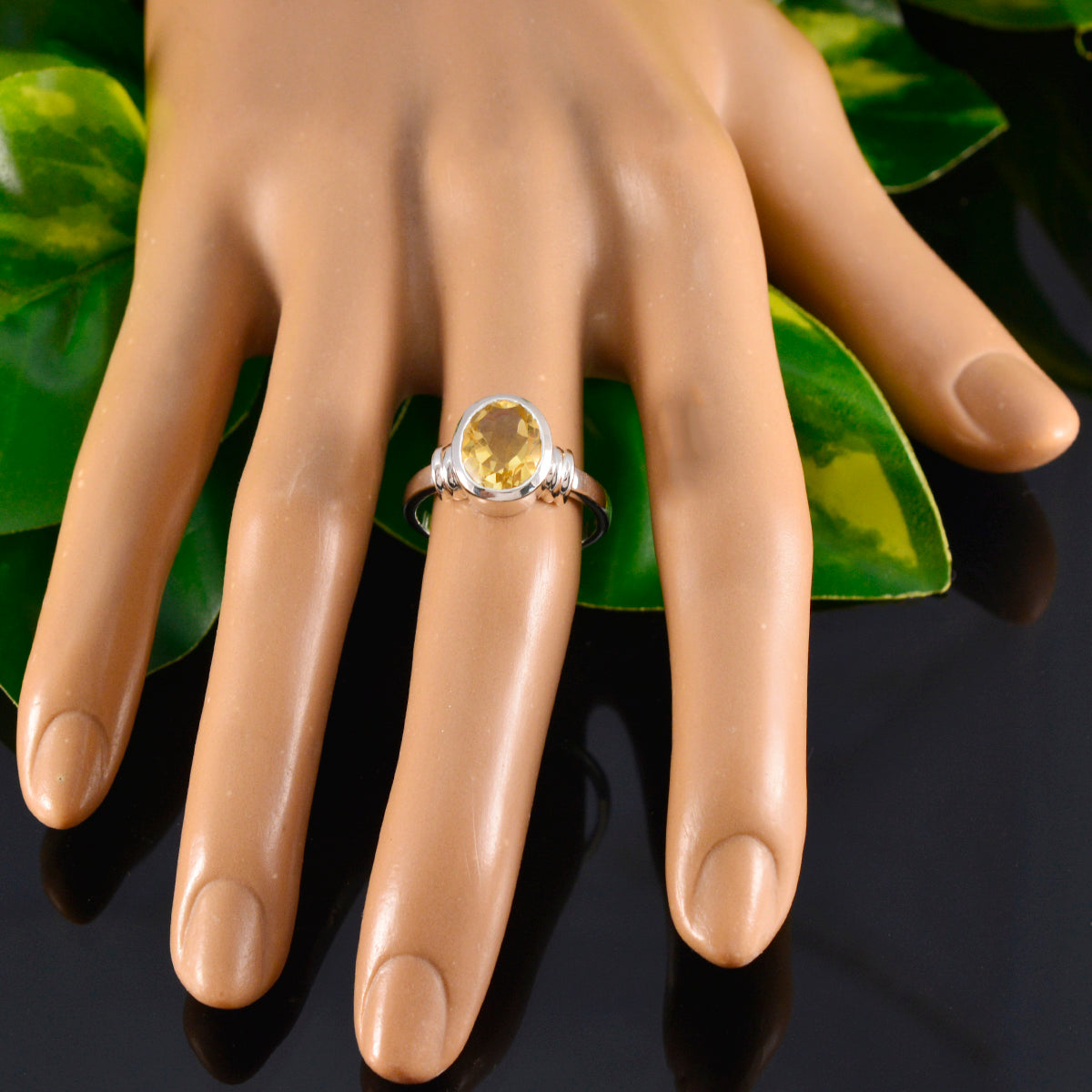 Julia Abstract Yellow Solitaire Ring