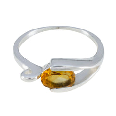 Savannah Modern Yellow Solitaire Ring Citrine Yellow