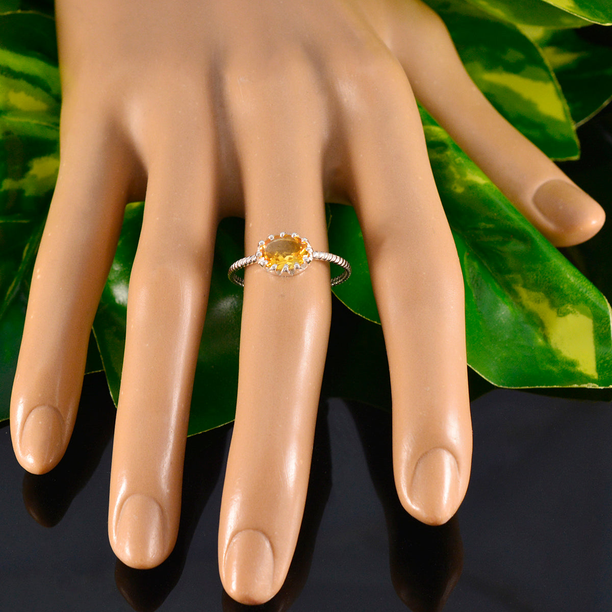 Wen Twist Yellow Solitaire Ring
