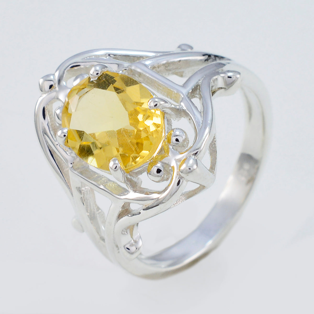 Pilar Ethnic Yellow Solitaire Ring