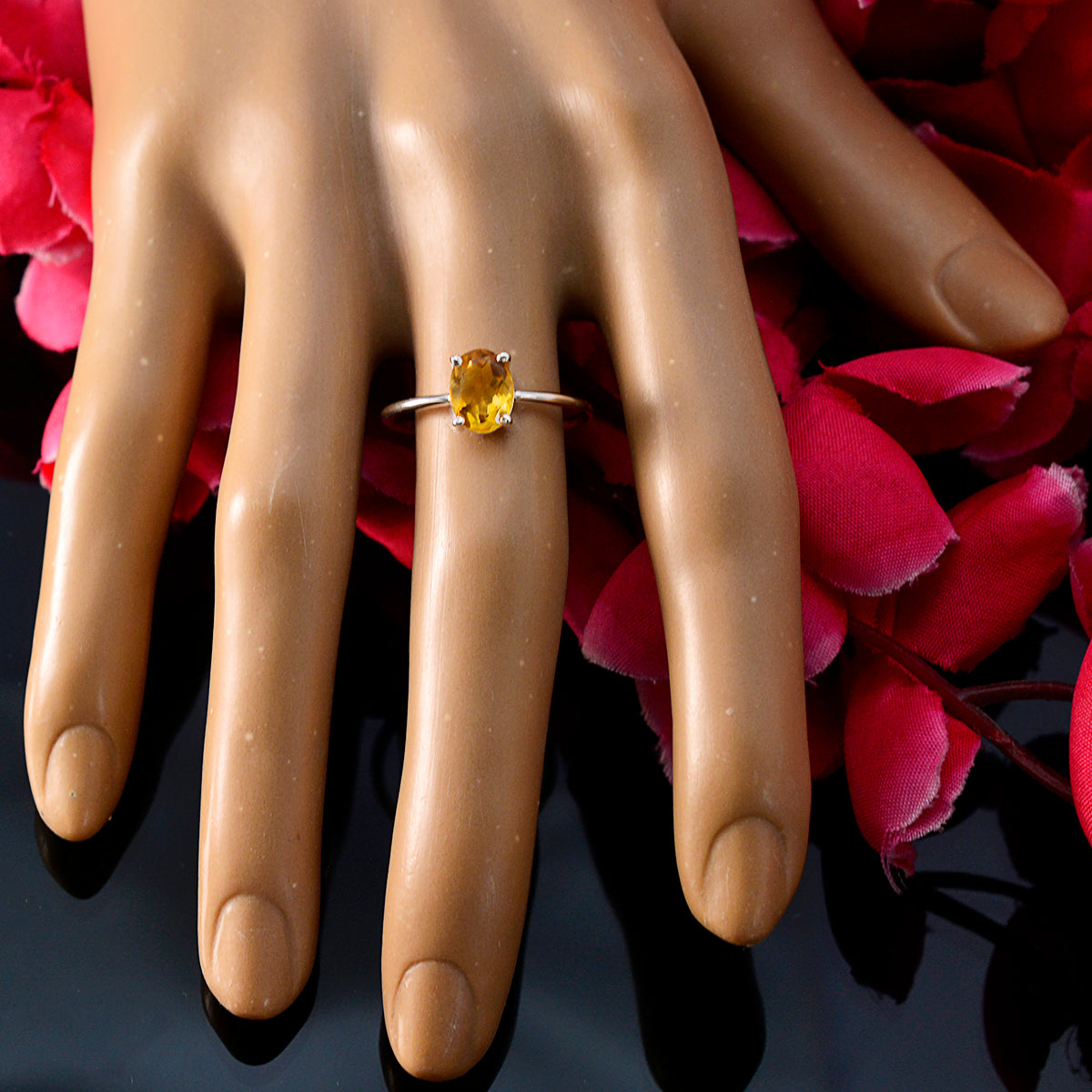 Nova Luxurious Yellow Solitaire Ring