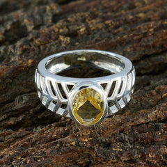 Angel Art Deco Yellow Solitaire Ring