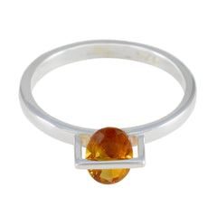Ha-eun Glamorous Yellow Solitaire Ring Citrine Yellow