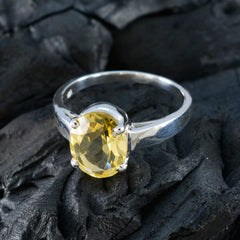 Zoe Ethnic Yellow Solitaire Ring