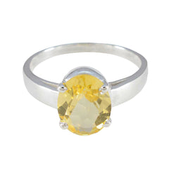 Zoe Ethnic Yellow Solitaire Ring Citrine Yellow