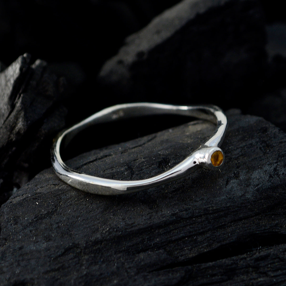 Yuki Modern Yellow Solitaire Ring