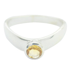 Emi Trendy Yellow Solitaire Ring Citrine Yellow