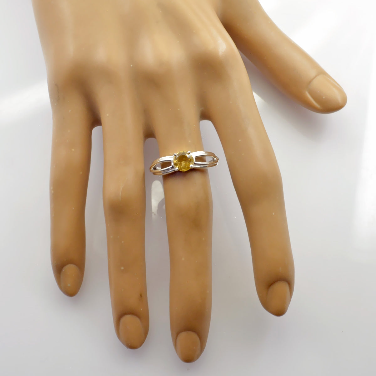 Zoey Contemporary Yellow Solitaire Ring