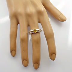 Zoey Contemporary Yellow Solitaire Ring